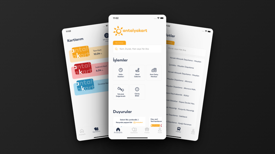 Antalyakart Mobile App Screenshots